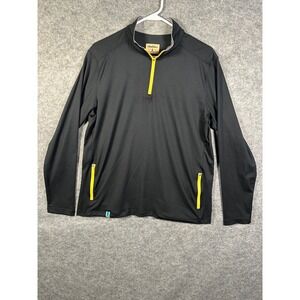 Chubbies Mens Small Black Yellow Quarter Zip Pullover Performance Jacket S